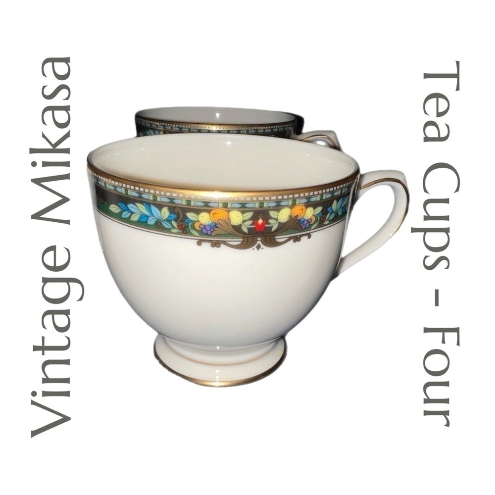 MIKASA -‎ Vintage Fine China Windsor Place L3227 - Set of Four Tea Cups